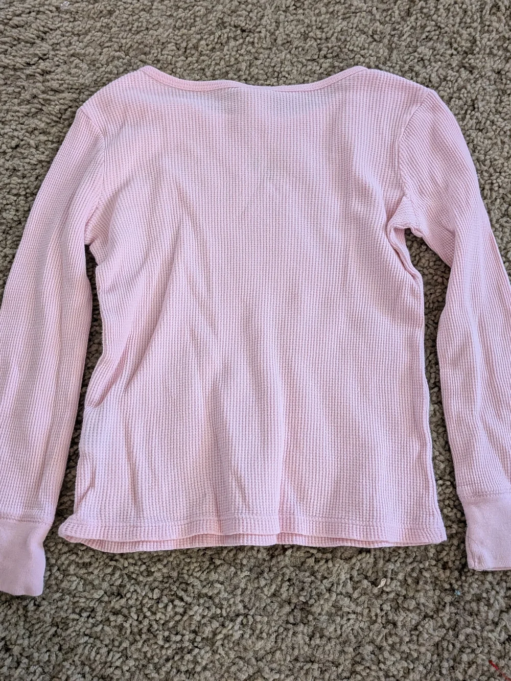 Old Navy Girls Pink Waffle-Knit Long Sleeve Top